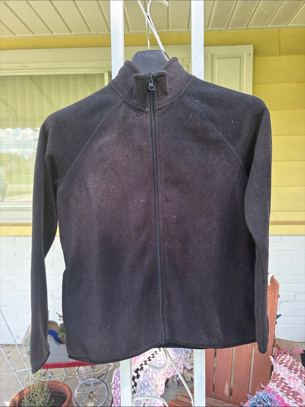 wonder nation Black Full-Zip Fleece Jacket